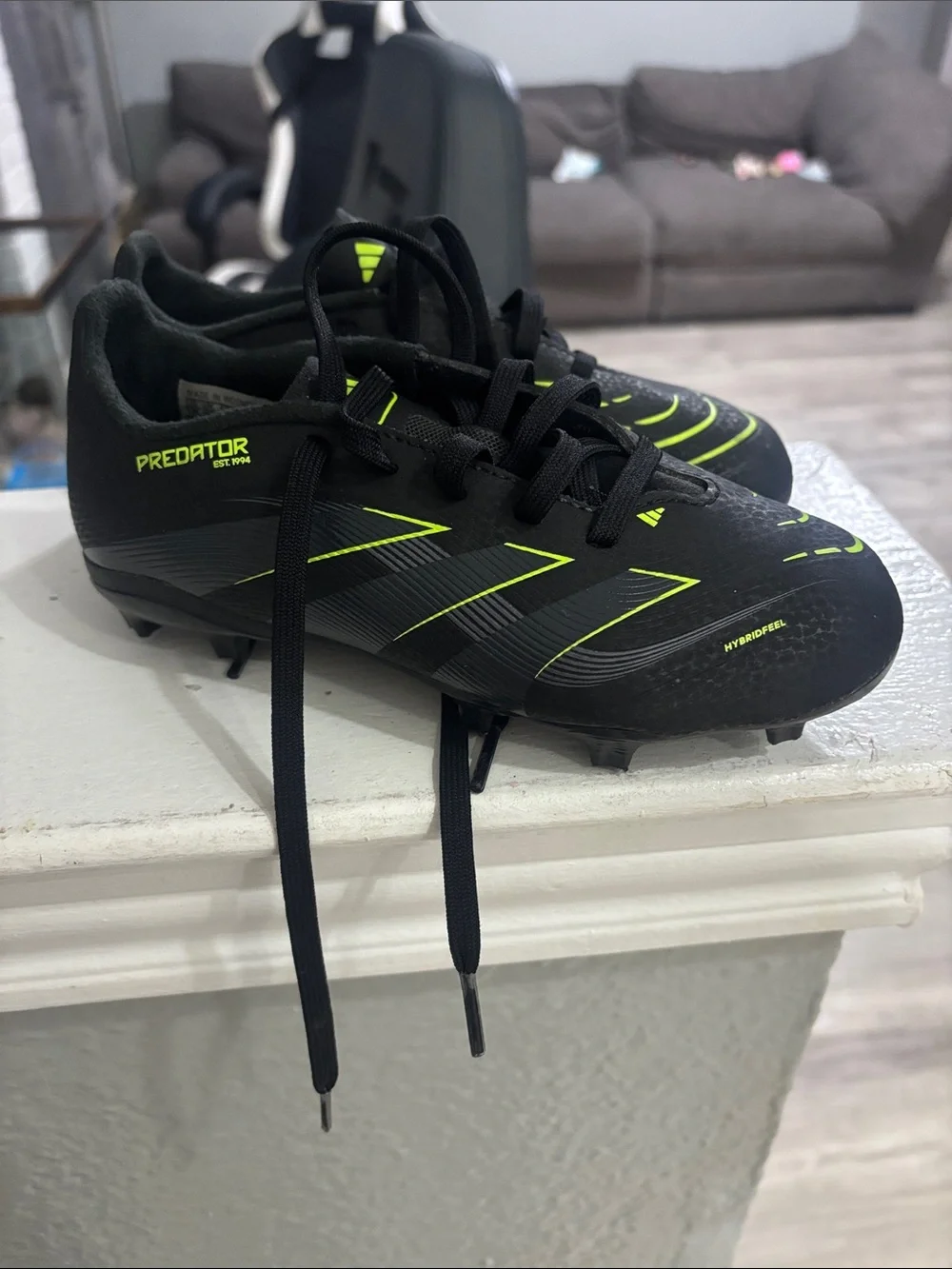 adidas Kids Predator Soccer Cleats - Black/Neon Green